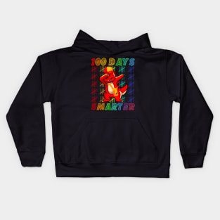 Funny 100 Days Smarter dabbing T rex wearing a cap Kids Hoodie